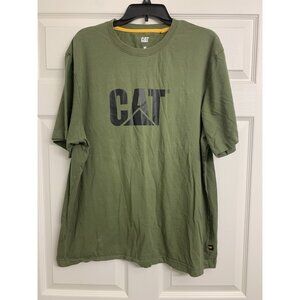 Cat Logo Cotton‎ OutdoorStreetwear Short Sleeve Tee Shirt Size XL